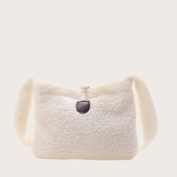 

Girls Fluffy Crossbody Bag, White