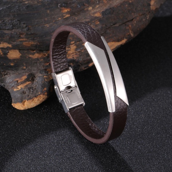 

Men Geometric Decor Bracelet, Brown