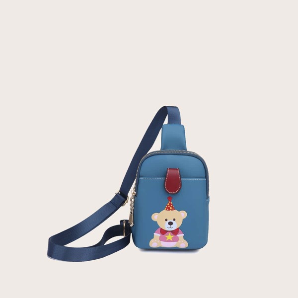 

Kids Cartoon Graphic Sling Bag, Blue
