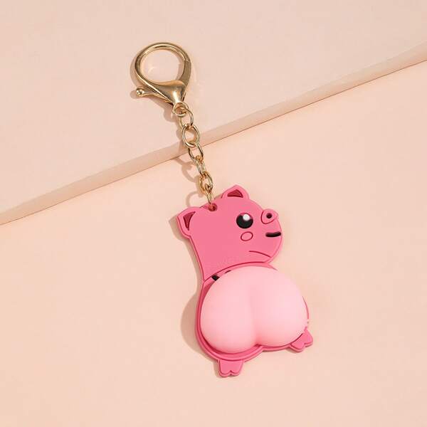 

Cartoon Pig Design Bag Charm, Pink