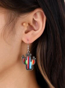 Bông tai thả trang trí xương rồng - Nhiều màu - Xem 1