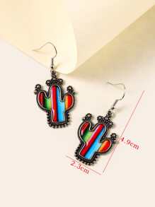 Bông tai thả trang trí xương rồng - Nhiều màu - Xem 4