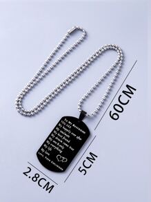 男士幾何吊墜項鍊 - 黑色 - 查看 4