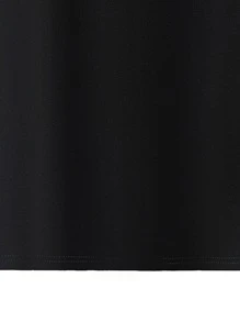 Manfinity 男士字母圖案T恤 - 黑色 - 查看 6