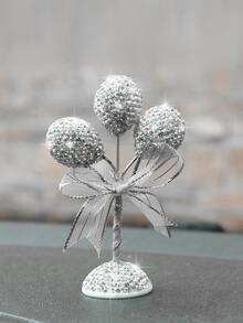 1pc Rhinestone Decor Car Ornament - White - View 5