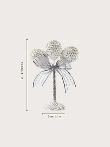 1pc Rhinestone Decor Car Ornament - White - View 3