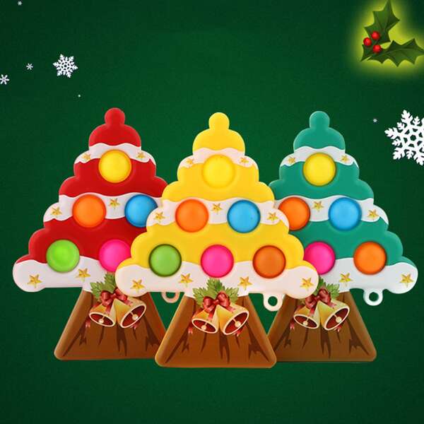 

1pc Random Christmas Tree Push Pop Bubble, Multicolor