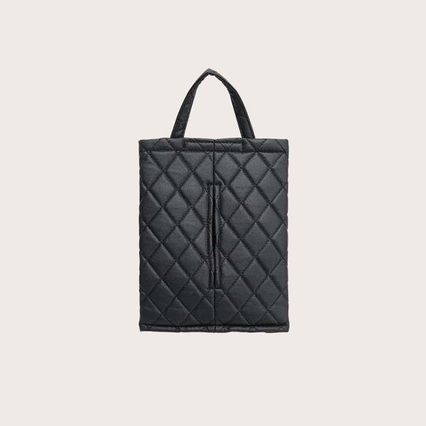

Quilted Car Seat Back Tissue Box, Black