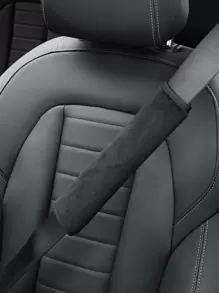 1pc Car Seat Belt Cover - Black - View 1