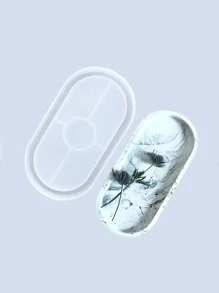 1pc DIY Silicone Oval Tray Mold, White Silicone Tray Maker Mold For DIY - White - View 1