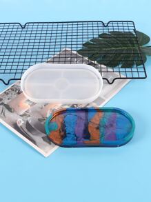 1pc DIY Silicone Oval Tray Mold, White Silicone Tray Maker Mold For DIY - White - View 3