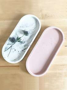 1pc DIY Silicone Oval Tray Mold, White Silicone Tray Maker Mold For DIY - White - View 4