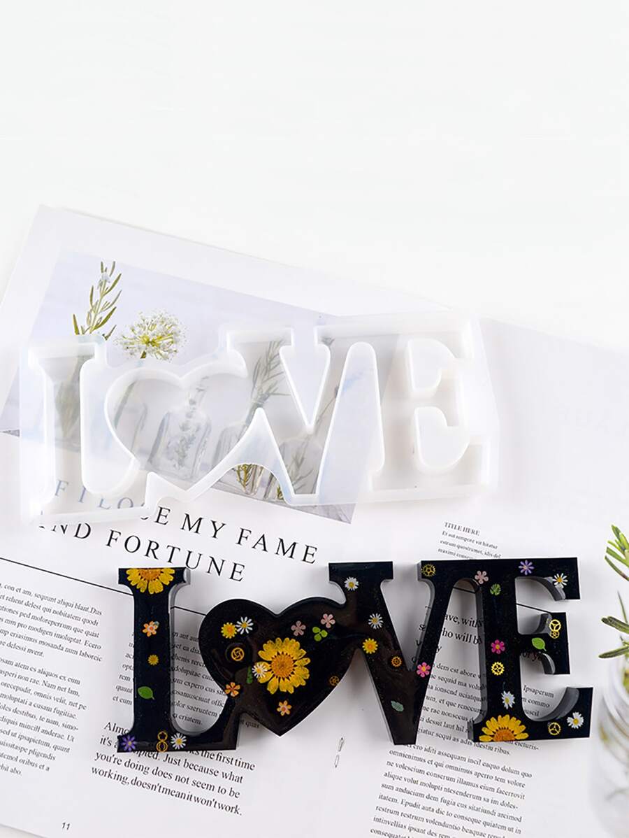 1pc Love Design DIY Silicone Mold - White - View 1