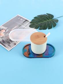 1pc DIY Silicone Oval Tray Mold, White Silicone Tray Maker Mold For DIY - White - View 5