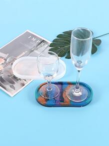 1pc DIY Silicone Oval Tray Mold, White Silicone Tray Maker Mold For DIY - White - View 6