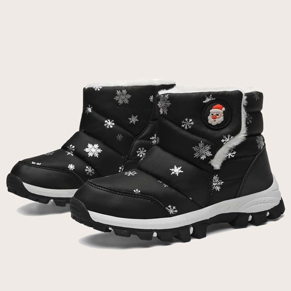 

Girls Star Graphic Snow Boots, Black