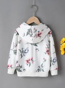 SHEIN Áo nỉ bé gái Túi Hoa Lá thư Giải trí - trắng - Xem 2