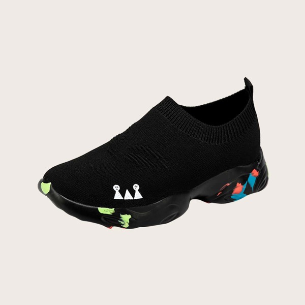 

Girls Knit Detail Sock Sneakers, Black