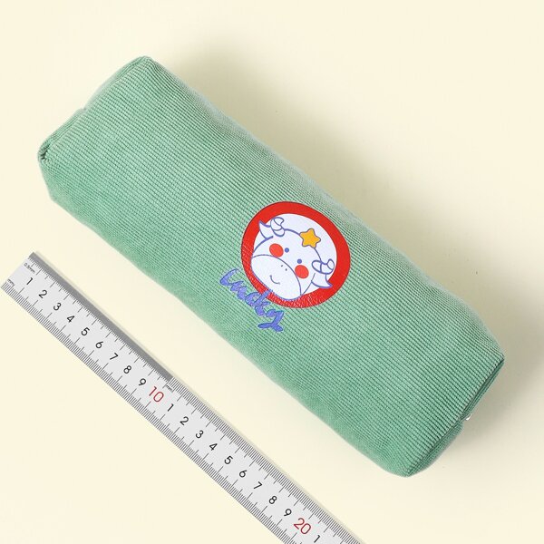 

Cartoon Cow Print Pencil Case, Mint green