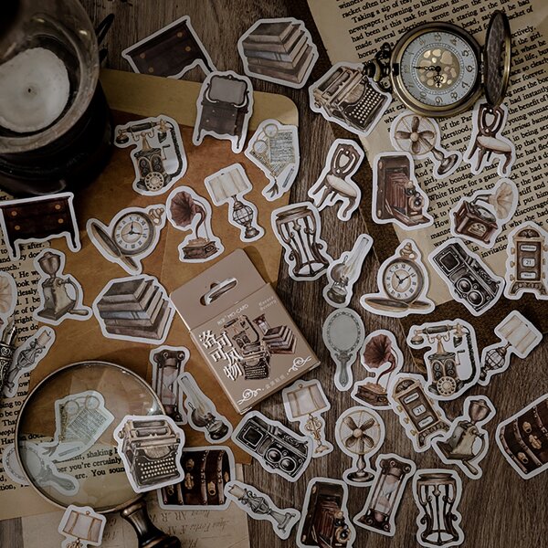 

46pcs Random Vintage Pattern Sticker, Multicolor