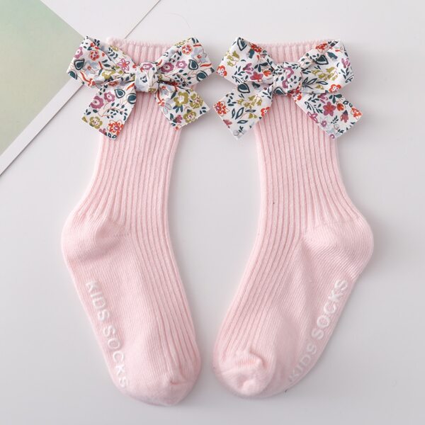 

Toddler Girls Bow Decor Socks, Pink