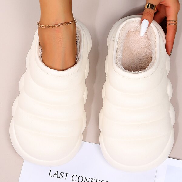 

Textured Slip On Bedroom Slippers, Beige
