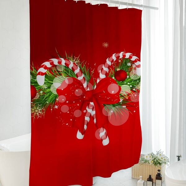 

Christmas Candy Cane Print Shower Curtain, Multicolor