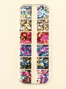 1 caixa redonda de lantejoulas para decoração de unhas faça você mesmo, pingentes para unhas, joias para unhas, suprimentos para unhas