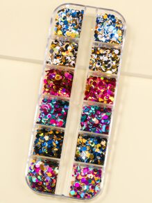 1 caixa redonda de lantejoulas para decoração de unhas faça você mesmo, pingentes para unhas, joias para unhas, suprimentos para unhas