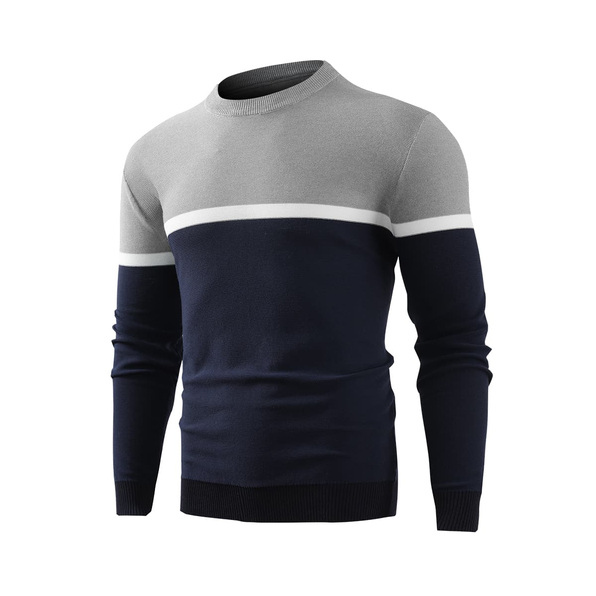 

Guys Colorblock Round Neck Sweater, Multicolor