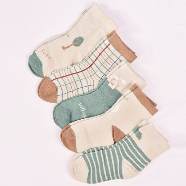 

5pairs Toddler Girls Cartoon Graphic Socks, Multicolor