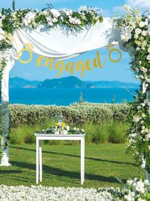 1pc Letter Graphic Pull Flag - Gold - View 1