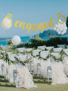 1pc Letter Graphic Pull Flag - Gold - View 2