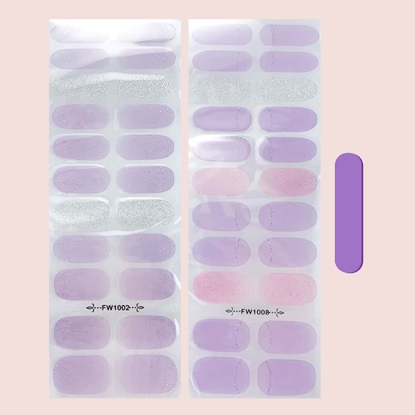 

2sheets Glitter Nail Art Sticker & 2pcs Nail File, Multicolor