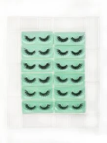 12 Paying Complete Eyelashes Thick Curls 15mm Fluffy Slim Fake Eyelashes Daily Tail Tail Tail Long Strip Lashes, Lashes, Eyelashes, Fake Lashes - Black - View 2