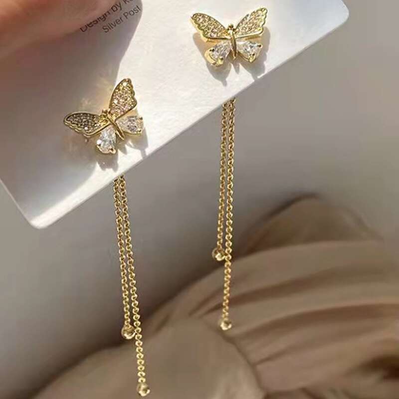 

Butterfly Decor Earrings, Gold