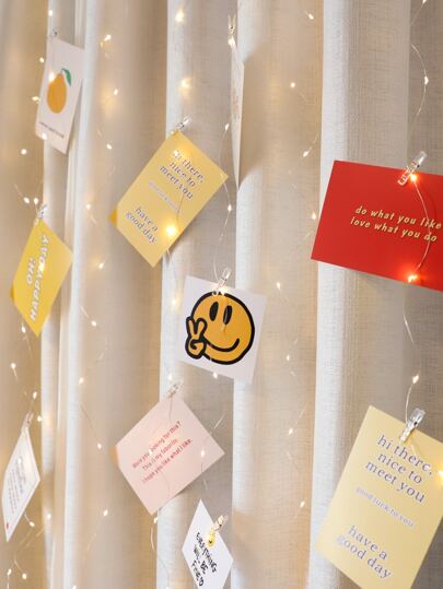 1pc 200LED 2x2M Copper Wire Curtain Light, Party Decoration, Girls Room, Bedroom Wall Decor, Battery-Powered Fairy Curtain Light String