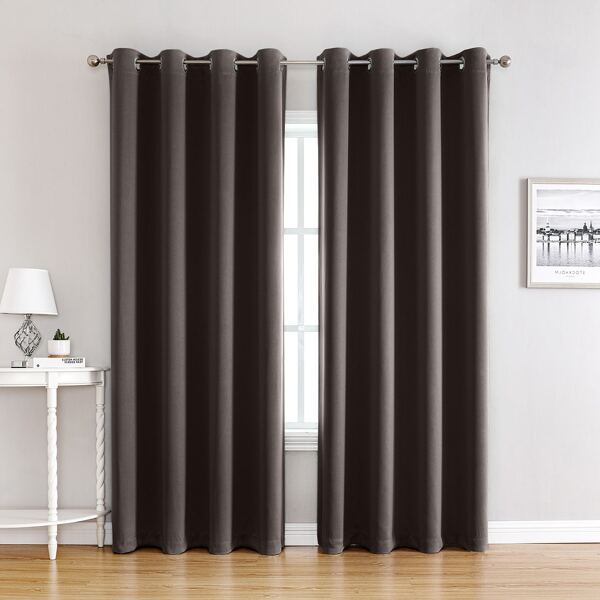 

Solid Color Blackout Single Panel Curtain, Brown