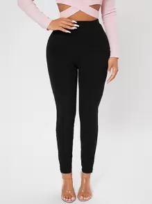 SHEIN PETITE Slant Pocket Skinny Pants