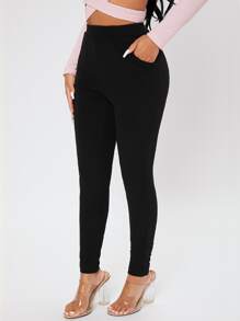 SHEIN PETITE Slant Pocket Skinny Pants