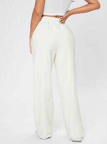 Quần nỉ mùa xuân cạp chun có túi xéo Pantalona Branca Quần dài trắng>Quần ống rộng quần ống rộng quần oversize - Màu be - Xem 2