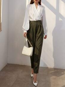 Modelyn Áo sơ mi nữ Trọn gói màu trơn Hấp dẫn - trắng - Xem 7