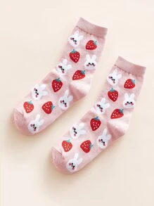 Calcetines de tripulación con estampado de animal de dibujos animados - Multicolor - Ver 2