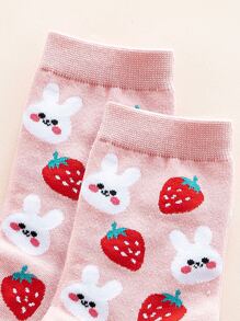 Calcetines de tripulación con estampado de animal de dibujos animados - Multicolor - Ver 3