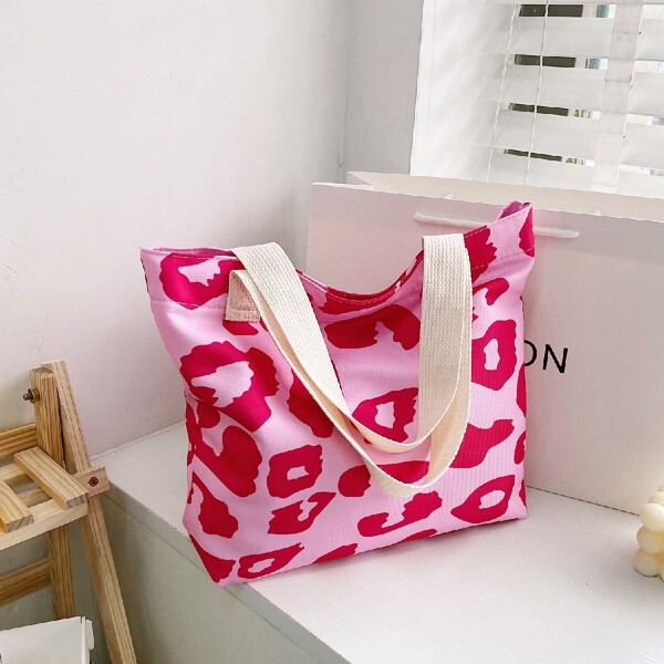

Leopard Pattern Shoulder Tote Bag, Multicolor