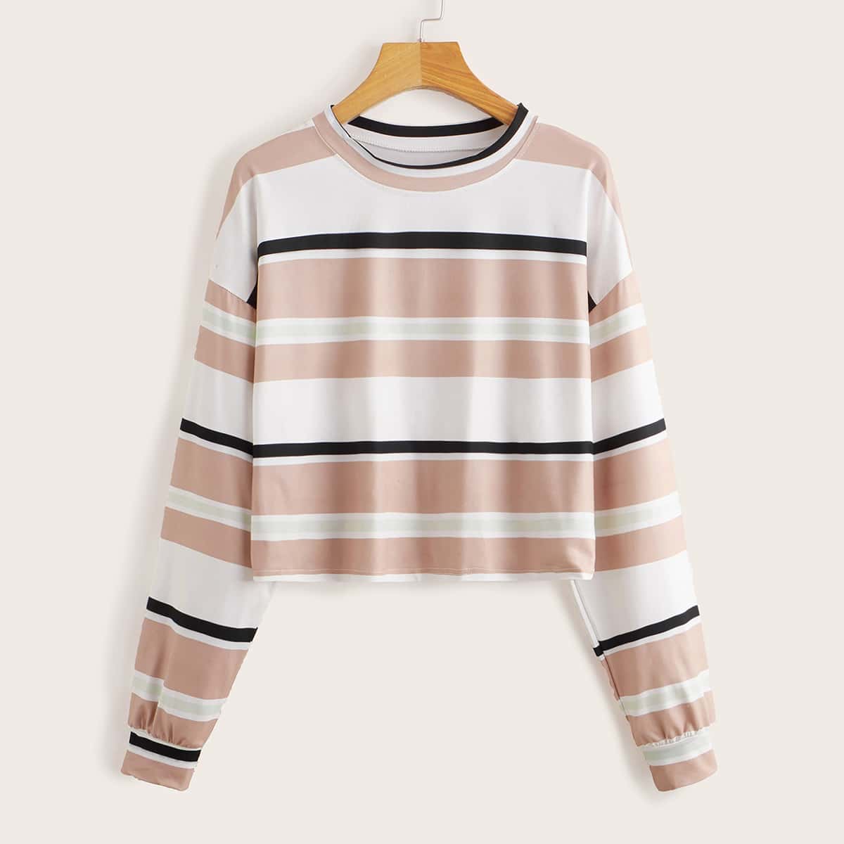 

Striped Drop Shoulder Tee, Multicolor