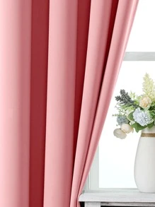 Solid Color Blackout Single Panel Curtain - Pink - View 2