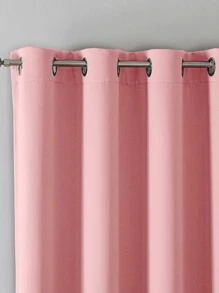 Solid Color Blackout Single Panel Curtain - Pink - View 3