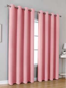 Solid Color Blackout Single Panel Curtain - Pink - View 4