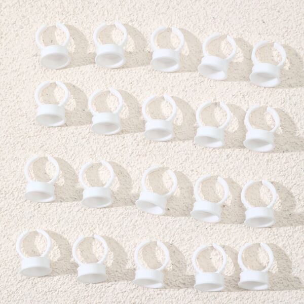 

100pcs Eyelashes Glue Rings Cup, White
